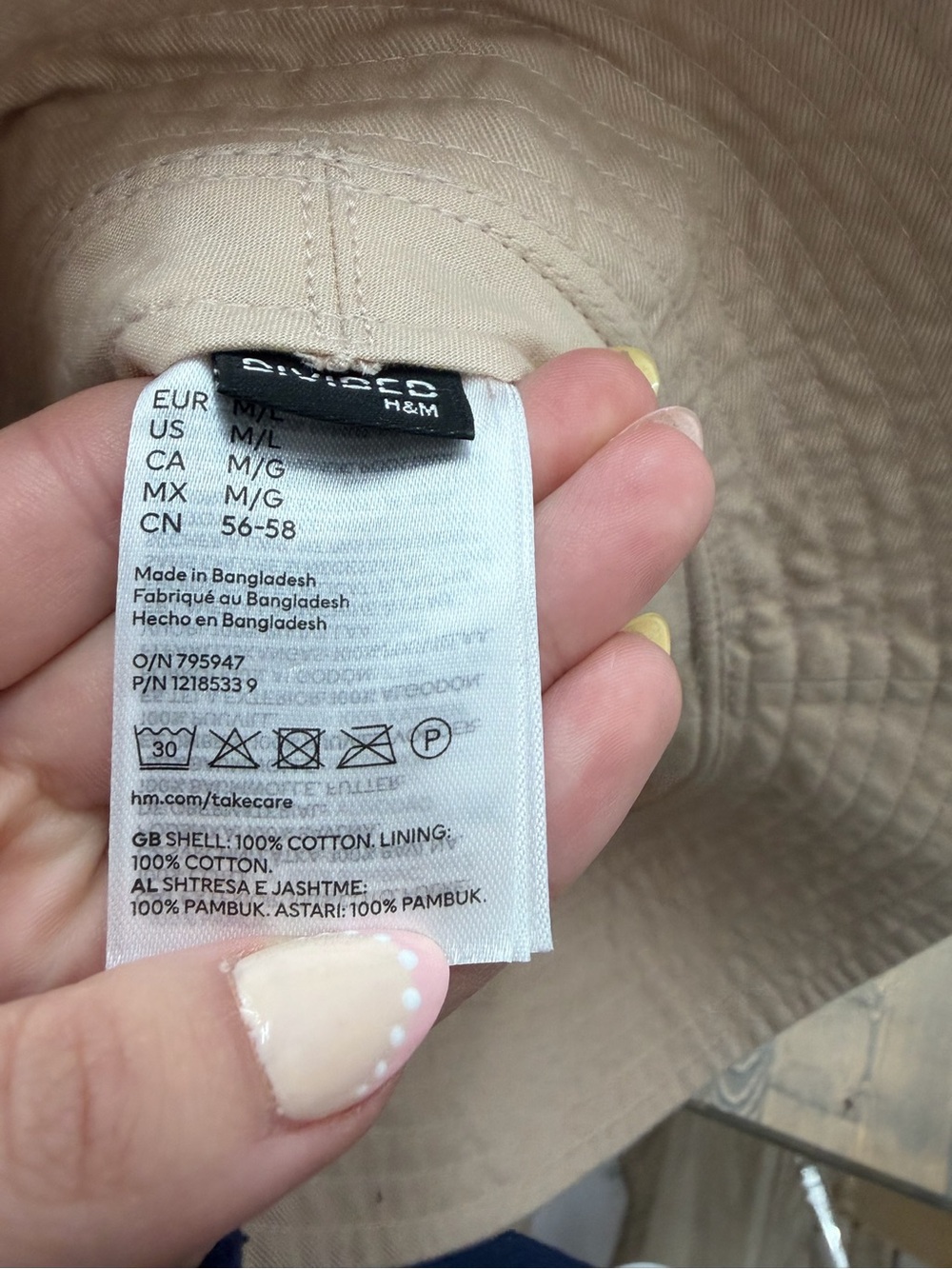 Divided H&M beige canvas bucket hat - Picture 5 of 5